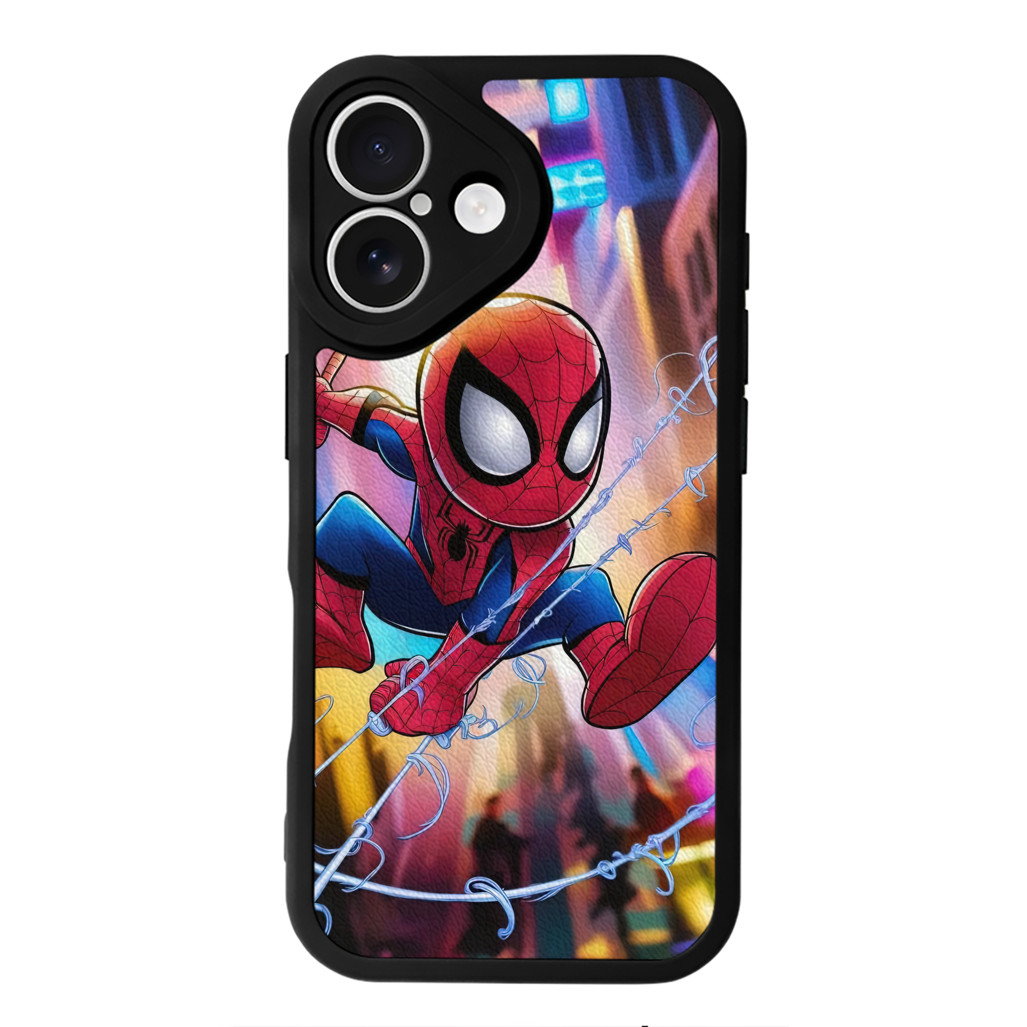 Spider Man スパイダーマン 【iPhone 16シリーズ対応】シリコンスマホケース（レザー調） 材質：シリコン